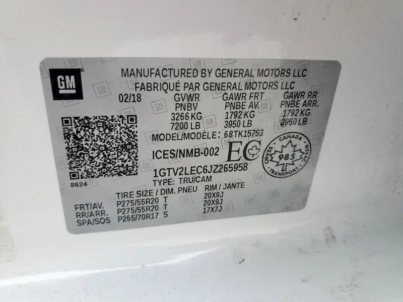 2018 GMC SIERRA K1500  