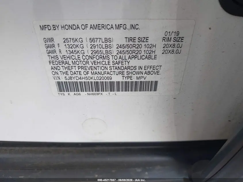 2019 ACURA MDX TECH PKG