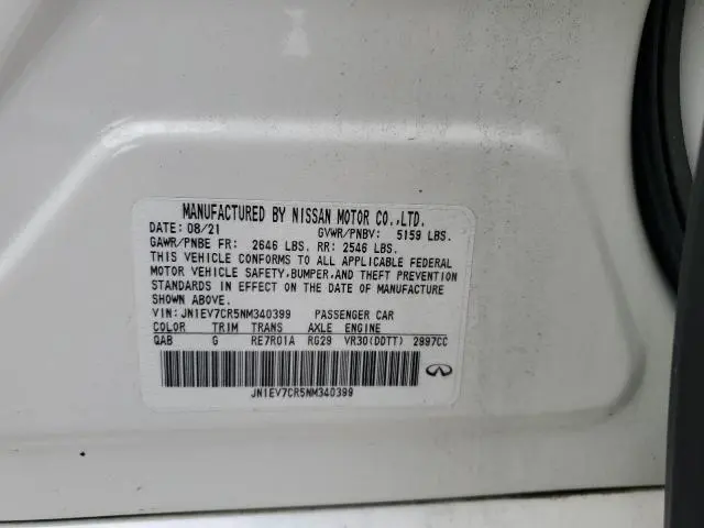 2022 INFINITI Q50 SENSORY  