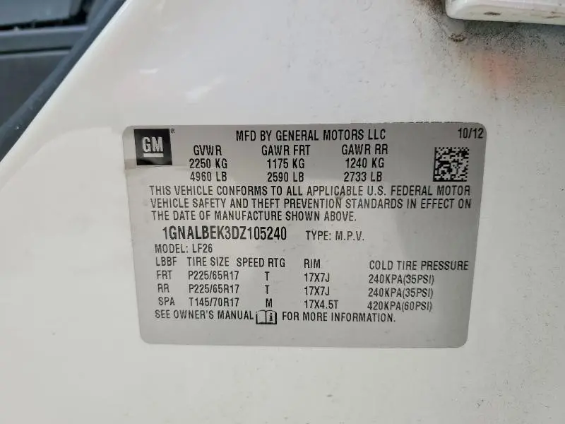 2013 CHEVROLET EQUINOX LS  