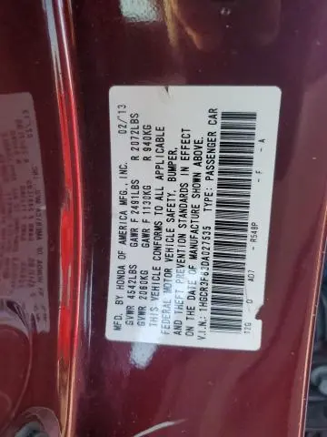 2013 HONDA ACCORD EXL  