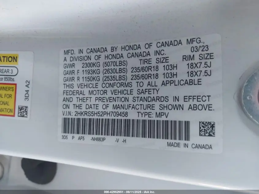 2023 HONDA CR-V HYBRID SPORT