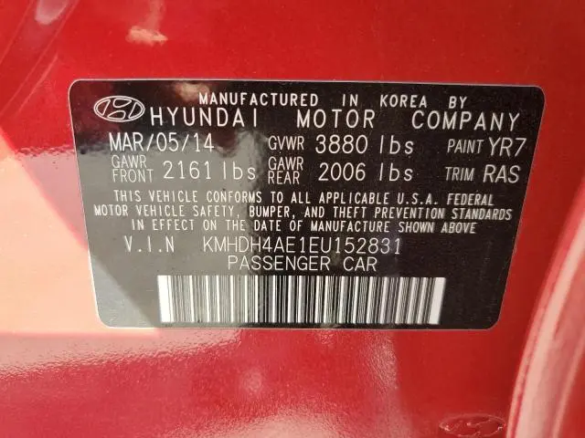 2014 HYUNDAI ELANTRA SE  
