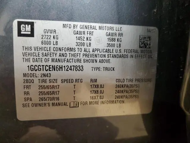 2017 CHEVROLET COLORADO LT