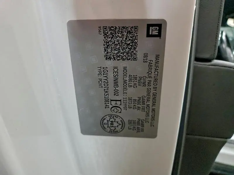 2019 CHEVROLET CORVETTE GRAND SPORT 2LT  