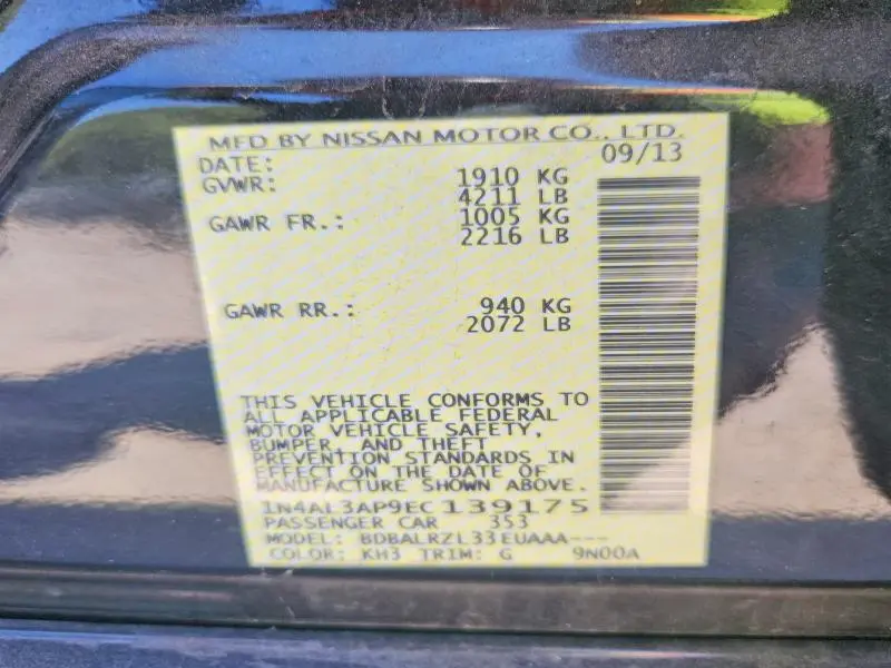 2014 NISSAN ALTIMA 2.5 S  