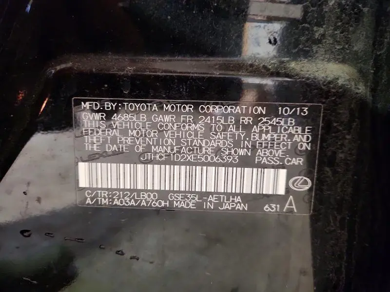 2014 LEXUS IS 250 BASE  