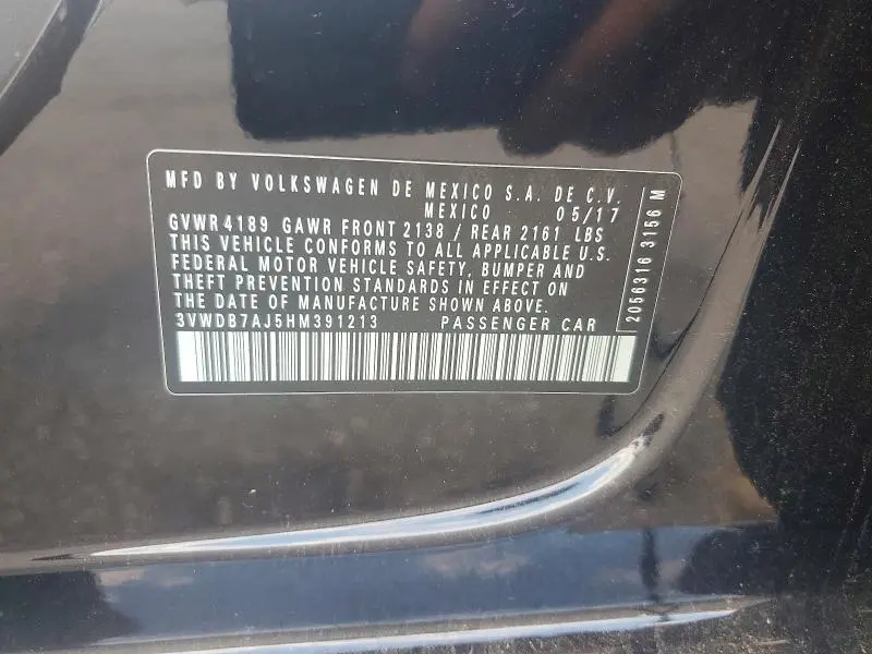 2017 VOLKSWAGEN JETTA SE  