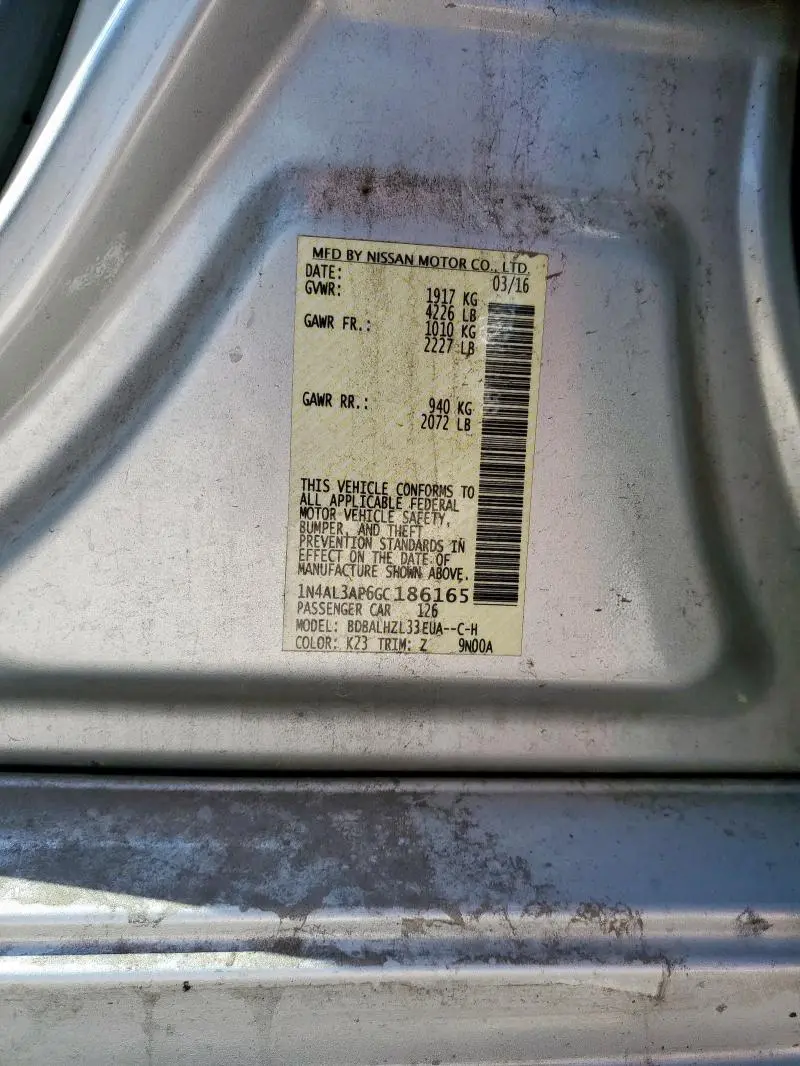 2016 NISSAN ALTIMA 2.5