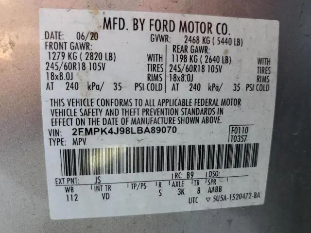 2020 FORD EDGE SEL  