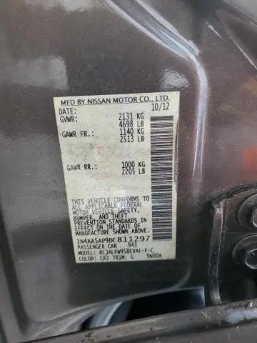 2013 NISSAN MAXIMA S  