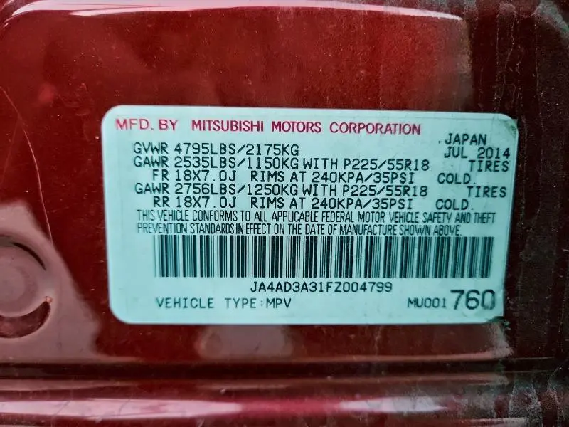 2015 MITSUBISHI OUTLANDER SE  