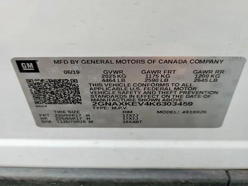 2019 CHEVROLET EQUINOX LT  
