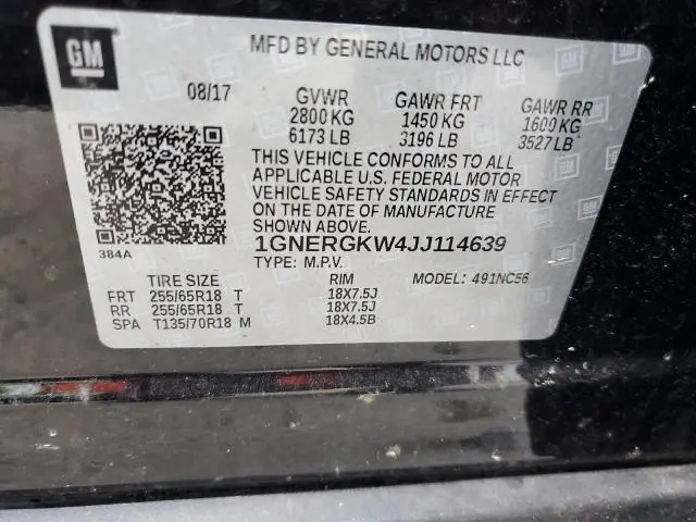 2018 CHEVROLET TRAVERSE LT  