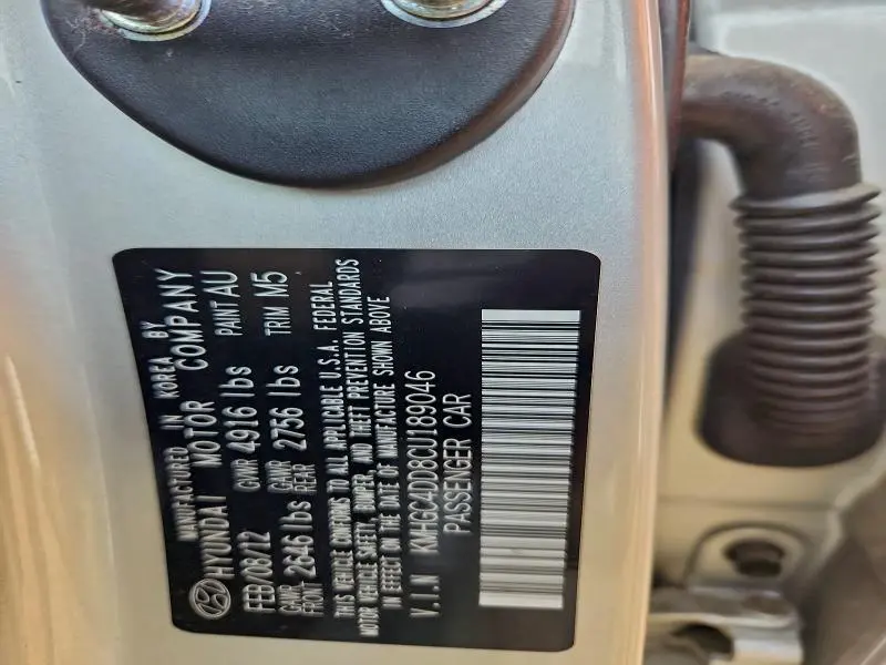 2012 HYUNDAI GENESIS 3.8L  