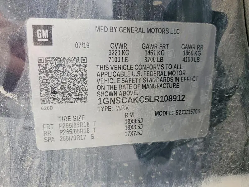 2020 CHEVROLET TAHOE C1500 LS  