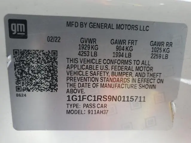 2022 CHEVROLET CAMARO LT  