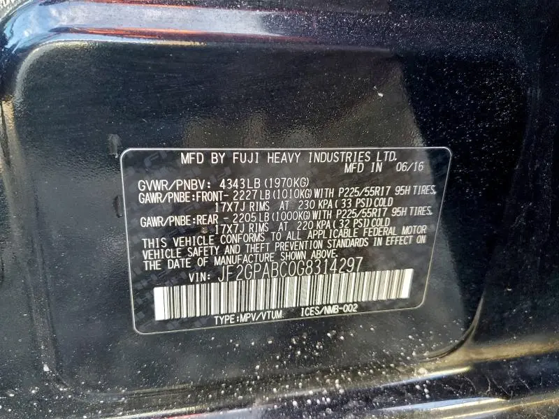 2016 SUBARU CROSSTREK PREMIUM  