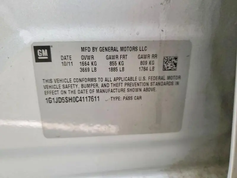 2012 CHEVROLET SONIC LT  