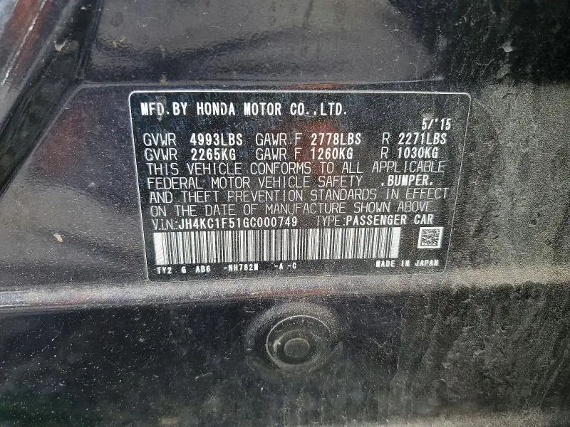 2016 ACURA RLX TECH  