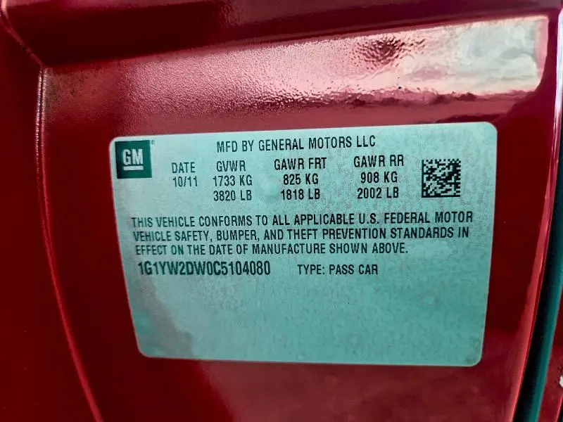 2012 CHEVROLET CORVETTE GRAND SPORT  