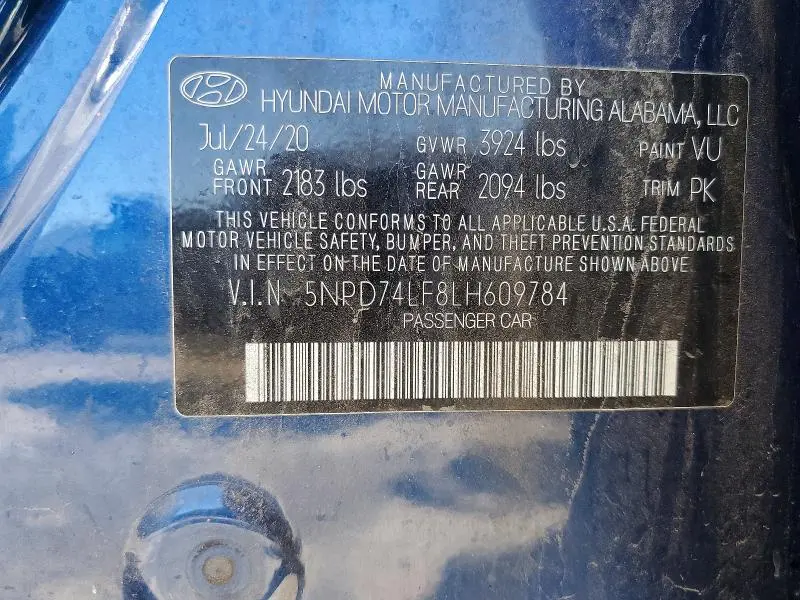 2020 HYUNDAI ELANTRA SE  