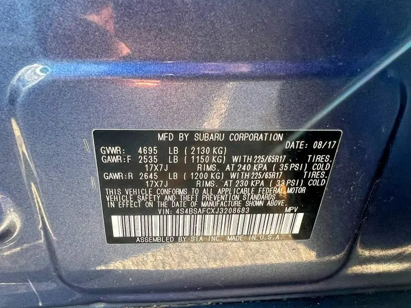 2018 SUBARU OUTBACK 2.5I PREMIUM  