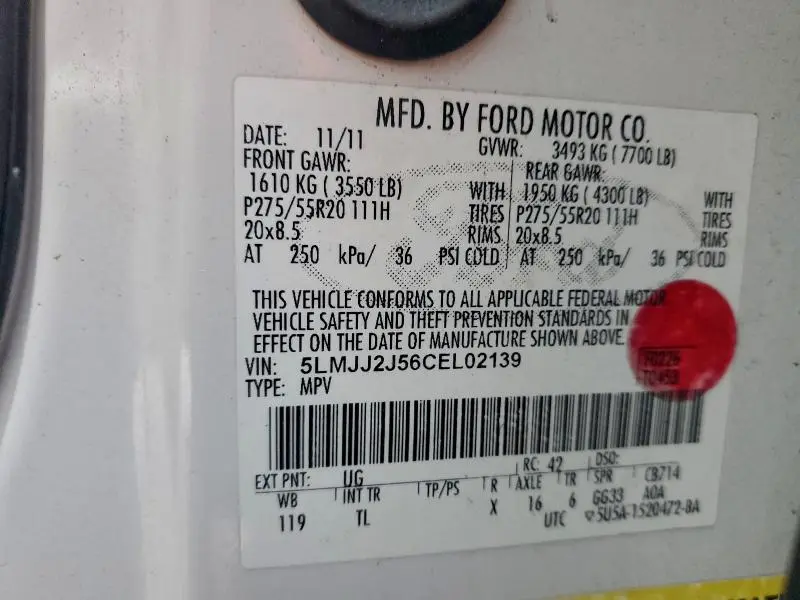 2012 LINCOLN NAVIGATOR   