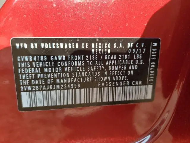 2018 VOLKSWAGEN JETTA S  