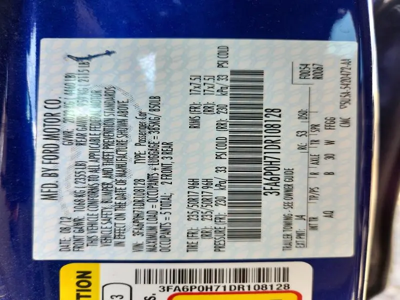 2013 FORD FUSION SE  