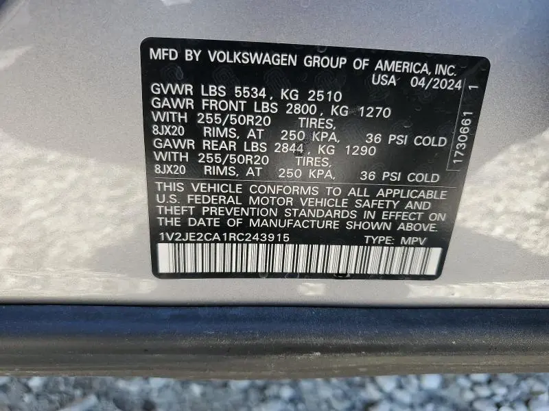 2024 VOLKSWAGEN ATLAS CROSS SPORT SE  