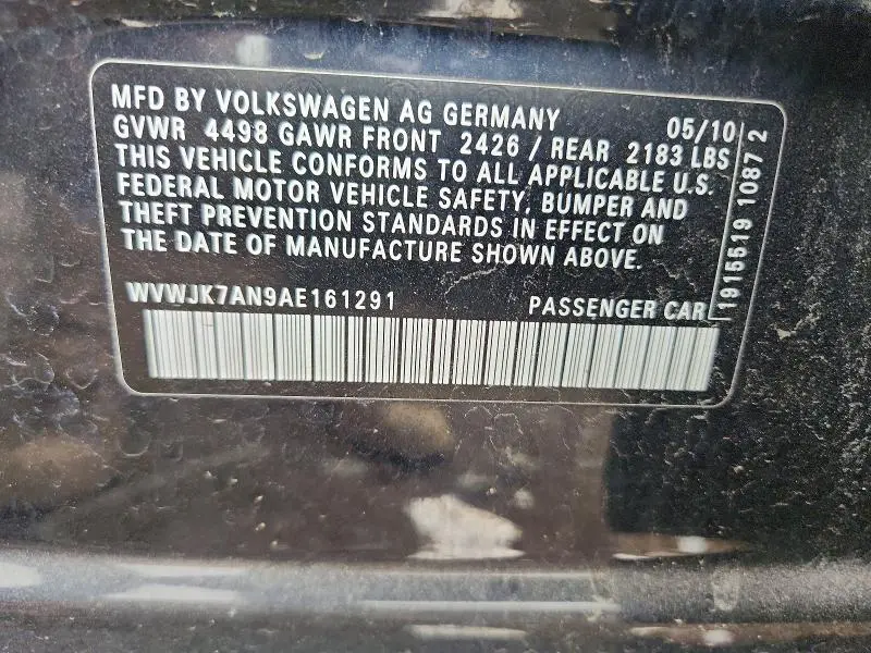 2010 VOLKSWAGEN PASSAT KOMFORT  