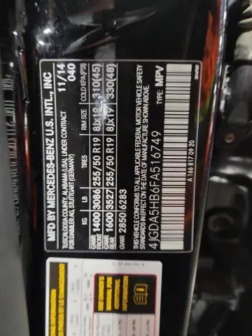 2015 MERCEDES-BENZ ML 350 4MATIC  