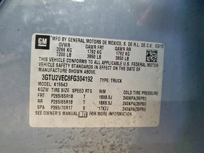 2015 GMC SIERRA K1500 SLT  