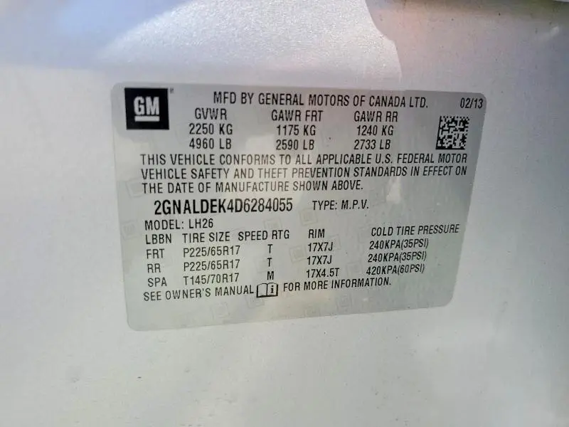 2013 CHEVROLET EQUINOX LT  