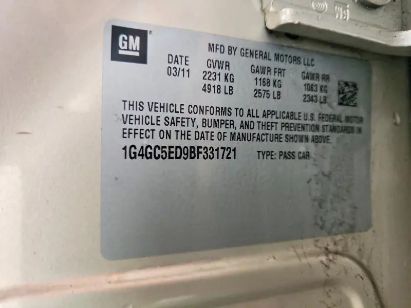 2011 BUICK LACROSSE CXL  