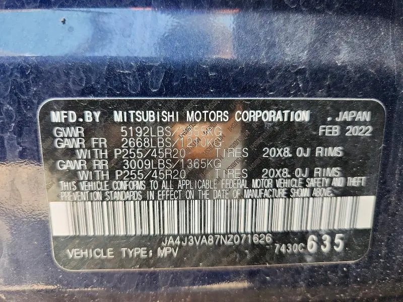 2022 MITSUBISHI OUTLANDER SEL  