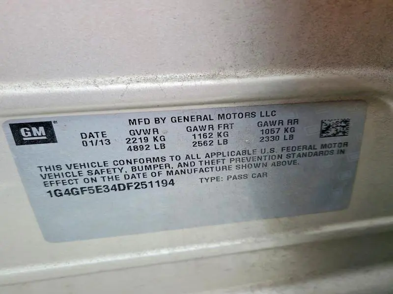 2013 BUICK LACROSSE PREMIUM  