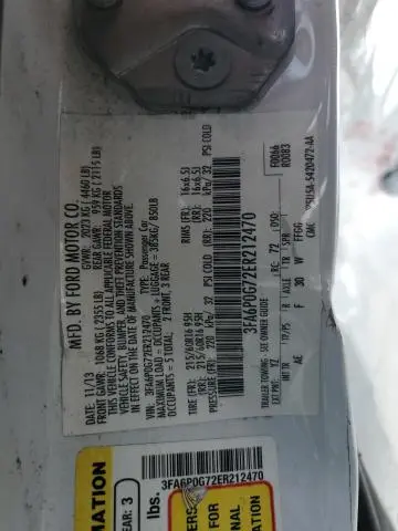 2014 FORD FUSION S  