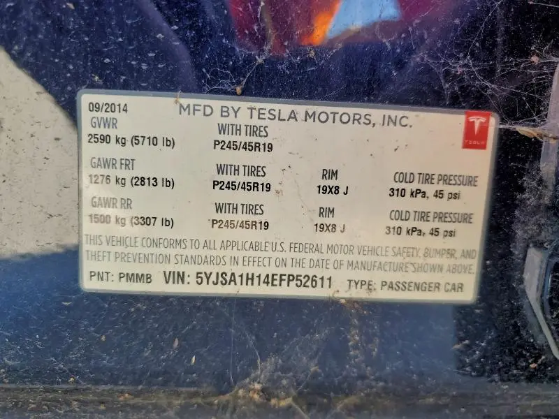 2014 TESLA MODEL S   