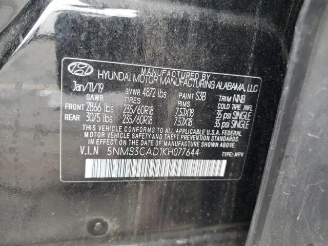 2019 HYUNDAI SANTA FE SEL  