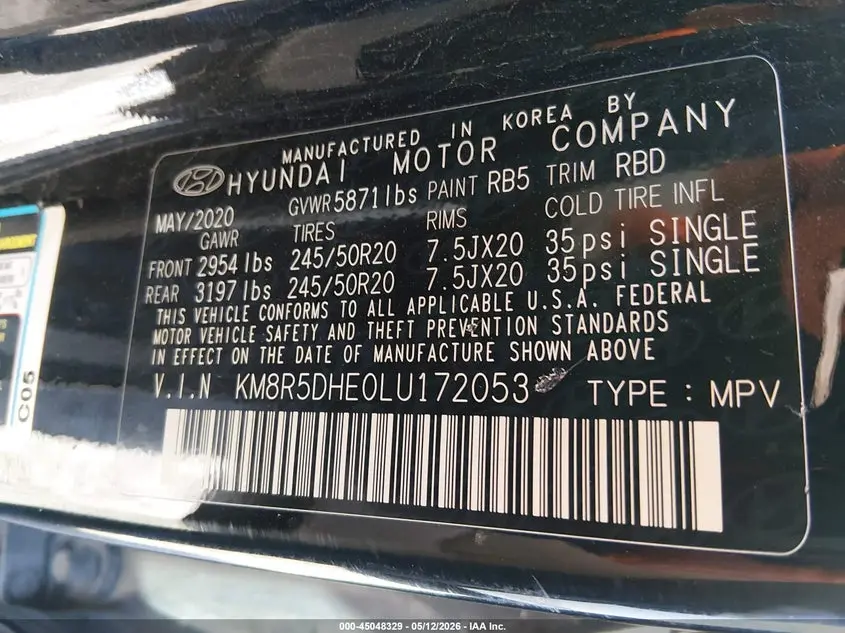 2020 HYUNDAI PALISADE LIMITED