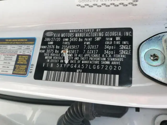 2020 KIA SORENTO S  