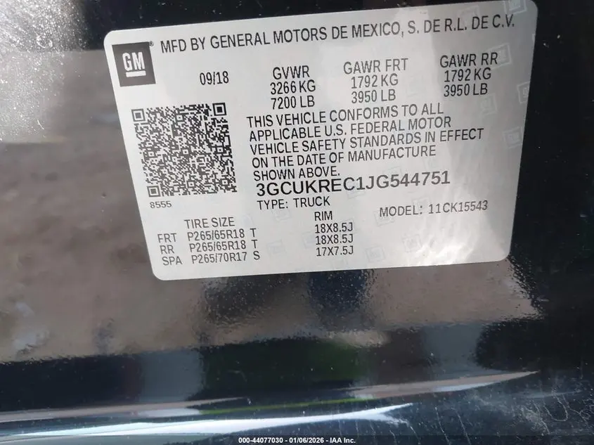 2018 CHEVROLET SILVERADO 1500 2LT