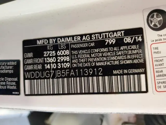 2015 MERCEDES-BENZ S 63 AMG  