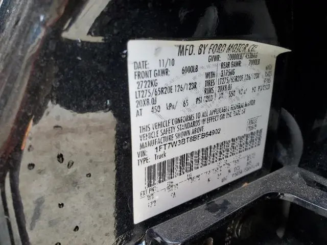 2011 FORD F350 SUPER DUTY  