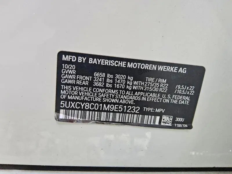 2021 BMW X6 M50I  