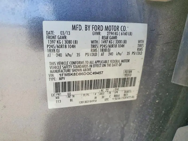 2013 FORD EXPLORER XLT  