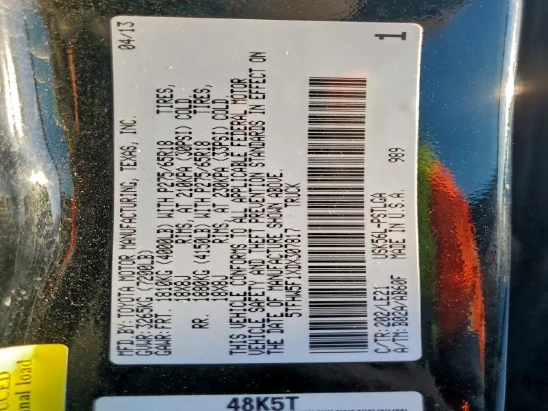 2013 TOYOTA TUNDRA CREWMAX LIMITED  