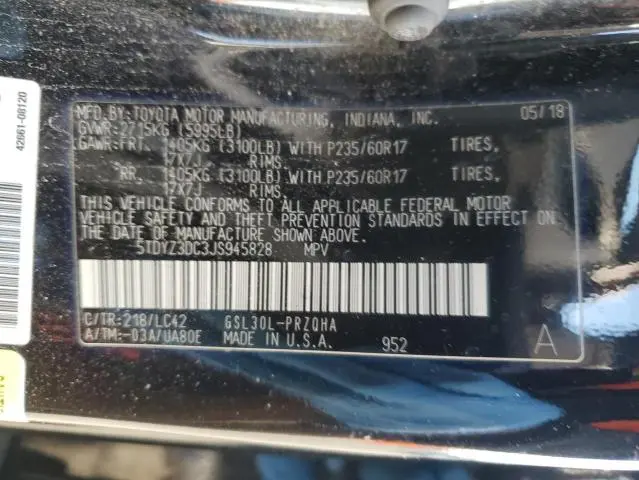 2018 TOYOTA SIENNA XLE  